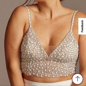 NWT David’s Bridal Studio Spaghetti Strap Bridal Wedding Separates Crop Top